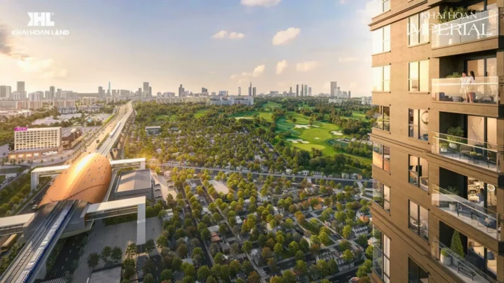 Bình minh tại ban công kính tràn viền căn hộ Bespoke Khai Hoan Imperial, view panorama