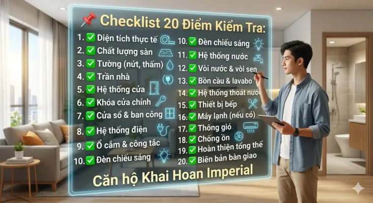 Checklist 20 điểm kiểm tra chất lượng căn hộ khi nhận bàn giao Khai Hoan Imperial