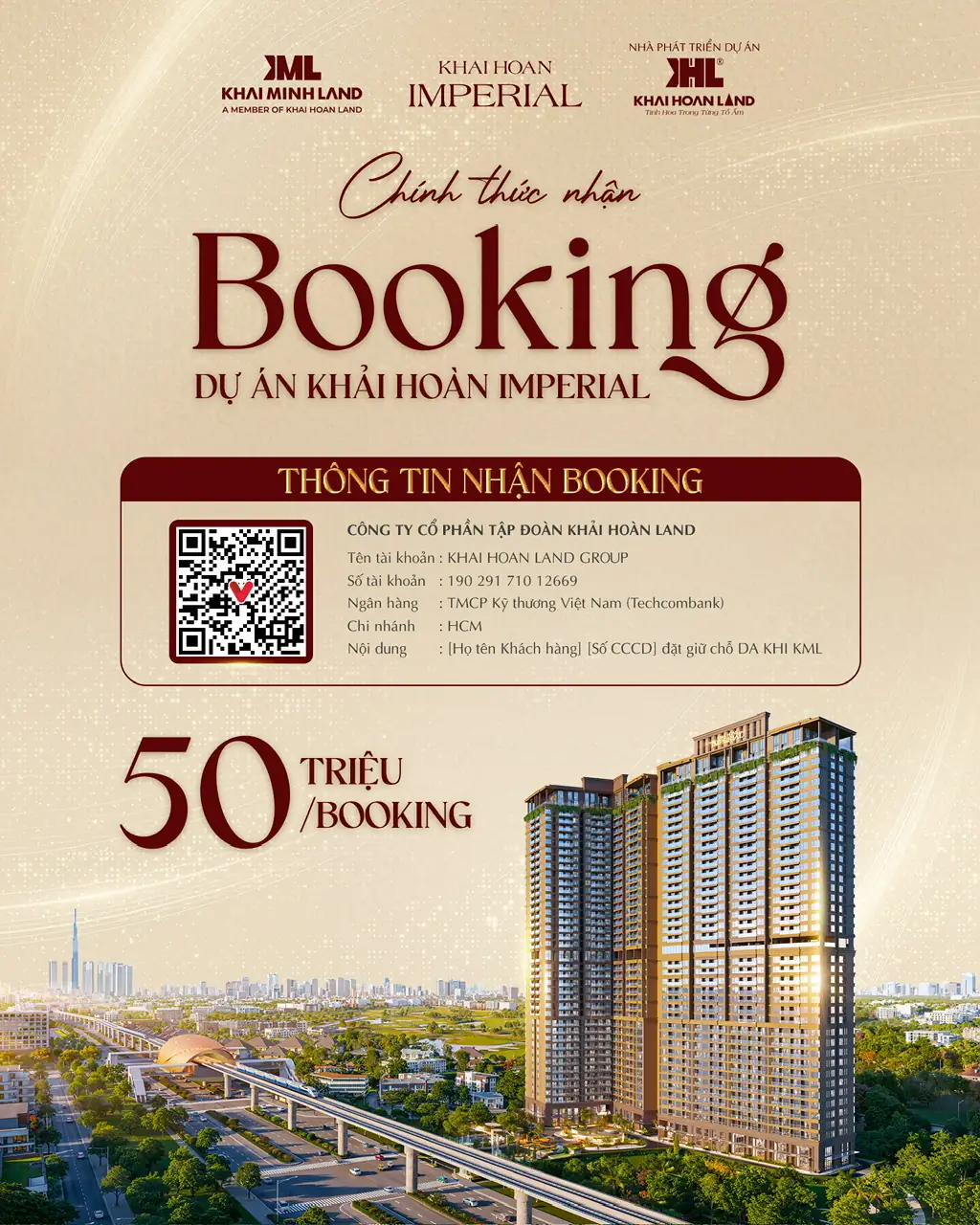 Booking giữ suất ưu tiên chọn căn tại Khai Hoan Imperial