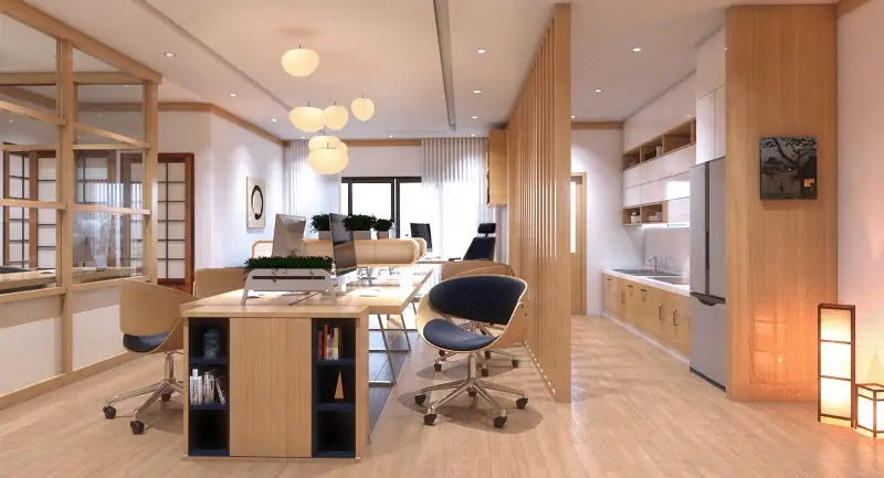 Thiết kế tối ưu vừa ở vừa làm văn phòng của Officetel