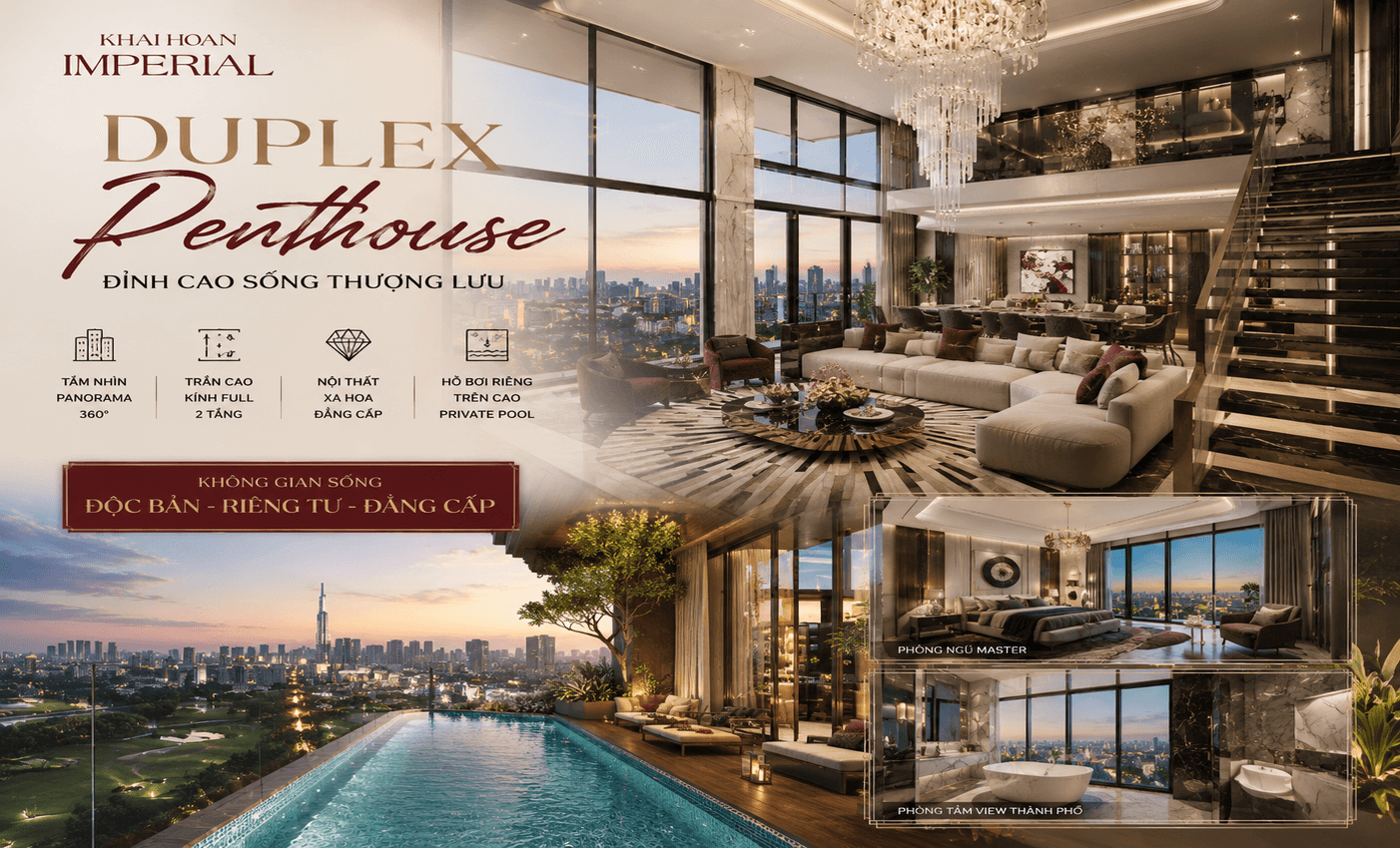 Duplex Penthouse Khải Hoàn Imperial - Độc Bản - Riêng Tư - Đẳng Cấp